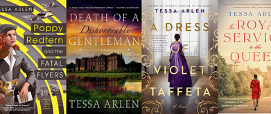 collage of tessa arlen historical mystery books