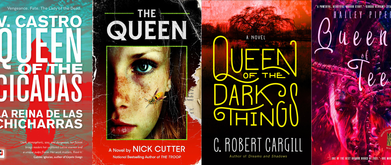 a collage of horror book covers with queen in the title