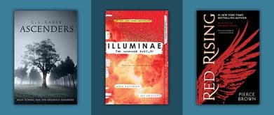 this collage of ya fantasy and sci-fi series includes red rising and illuminae