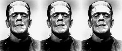 boris karloff as mary shelley's frankenstein, 1935