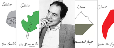 italo calvino with book covers