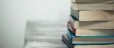 stack of books on a table