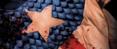 the cover of Larry Hama's book shows captain america's uniform bloodied