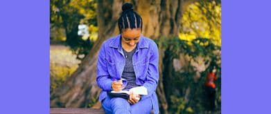 girl reading an american literature book