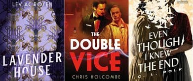 three lgbtq mystery books covers 