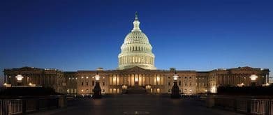 The Capitol Building at night