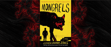 mongrels book cover on red swirly background