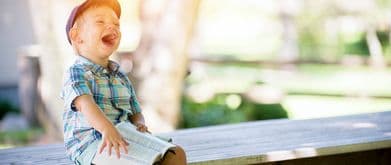 child reading book