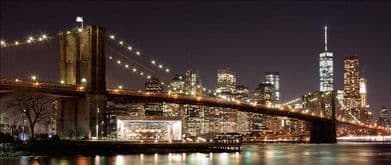 photo of the manhattan skyline at night